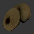 Golden Snail Sculpture With Shiny Metallic Surface And Textured Shell On Dark Background