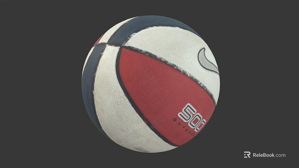 Red White Blue Soccer Logo Basketball Sports Equipment For Indoor Outdoor Games 3d model 