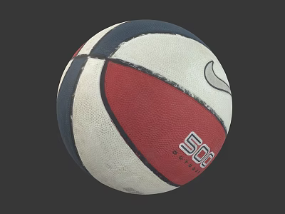 Red White Blue Soccer Logo Basketball Sports Equipment For Indoor Outdoor Games 3d model
