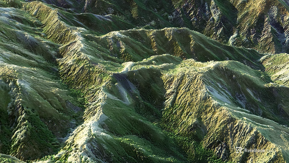 Stunning Garden Landscape With Undulating Green Terrain And Lush Vegetation 3d model 