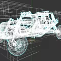 Rugged Modified Off Road Car With Large Tires And Exposed Machinery