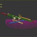 Tactical Military Missile Launcher With Yellow Section And Gray Body Mounted On Stand