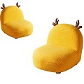 Children's Sofa Lazy Cartoon Small Sofa Cute Backrest Sofa Stool 3d model