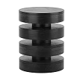 Three Different Design Ottoman in Black Metallic and White with Stacked Cylindrical Geometric Shapes