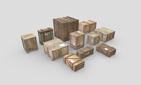 Wooden box express packing box carton wooden box 3d model