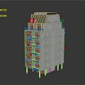 Future Architecture Multi Story Building With Gray Exterior Balconies Air Conditioning Units And Solar Roof