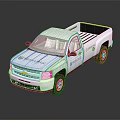 White Coastlands Service Pickup Truck With Flatbed Design And Green Logo