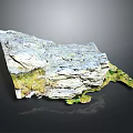 Natural Stone Slab With Surface Texture And Moss For Decorative Design Projects 3d model