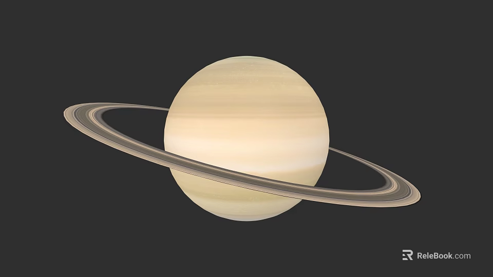 Saturn Gas Giant Planet With Prominent Rings In Space Astronomy Celestial View 3d model 