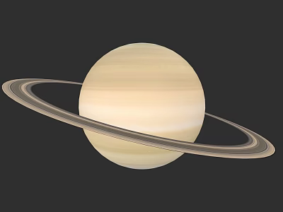 Saturn Gas Giant Planet With Prominent Rings In Space Astronomy Celestial View 3d model