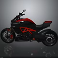 Ducati Motorcycle with Black Red Color Scheme and Modern Sporty Design Features