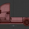 Stylish Compact Electric Truck With Brown Black Exterior Circular Door Patterns And Open Cargo Bed