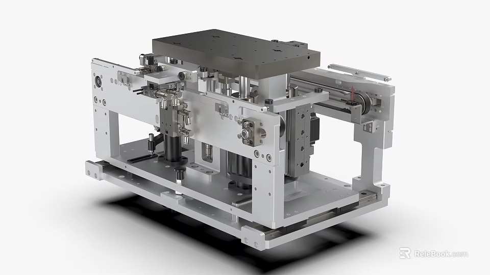 Automated Industrial Equipment With Precision Metal Frame Platform And Mechanical Components 3d model 