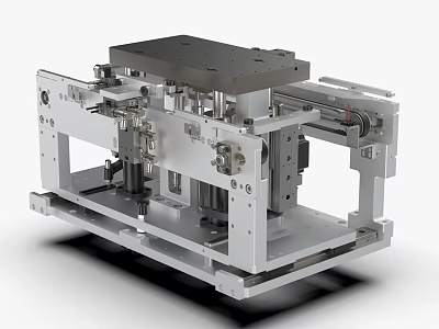 Automated Industrial Equipment With Precision Metal Frame Platform And Mechanical Components 3d model