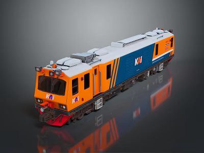 Modern Electric Train With Orange Blue Livery And Streamlined Exterior Design 3d model