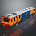 Modern Electric Train With Orange Blue Livery And Streamlined Exterior Design