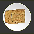 Golden Crispy Toast Slices Served On White Plate For Breakfast