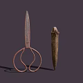 Essential Hardware Tools Featuring Rustic Scissors And Sharp Awl For Workshop Use 3d model