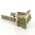 Ancient Architectural Structure With Stone Walls Moss Covered Surfaces And Traditional Roof Design