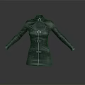 Black Modern Faux Leather Coat With Stand Collar Long Sleeves And Buckle Details