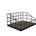 Wall Cabinets With Open Design Metal Frame And Wooden Base Modern Storage Solution