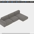 Modern Light Gray Multi Seater Sofa With Plush Cushions And Soft Fabric Design 3d model