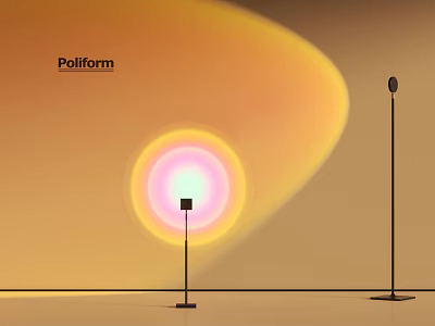 Poliform Modern Floor Lamps With Warm Light Effect In Minimalist Setting 3d model