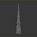 Tall Stone Obelisk Architectural Structure With Detailed Carving And Classical Design 3d model