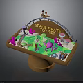 Space Pirate Toy Set With Slide Dinosaur Figures Arch And Green Play Area
