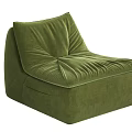 Green Velvet Lounge Chair With Curved Backrest And Comfortable Seating Design