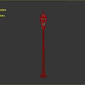 Classic Street Lamp With Ornate Metal Pole Yellow Light Shade And Decorative Top