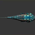 Vibrant Colorful Fish With Blue Green Purple Glowing Spots And Unique Spikes