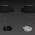 Modern Table Lamps With Marble Bases And Silver Gold Stands 3d model