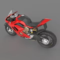 Red Ducati Sporty Motorcycle With Streamlined Body Black Accents And Alloy Wheels
