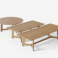 Modern Minimalist Solid Wood Dining Tables Round And Rectangular With Clean Lines 3d model
