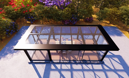 Gallery Pavilion Sunshine Room Dining Table and Chair Outdoor Dining Table and Chair 3d model