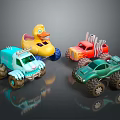 Colorful Toy Monster Trucks With Animal Shapes Including Duck And Fish For Kids