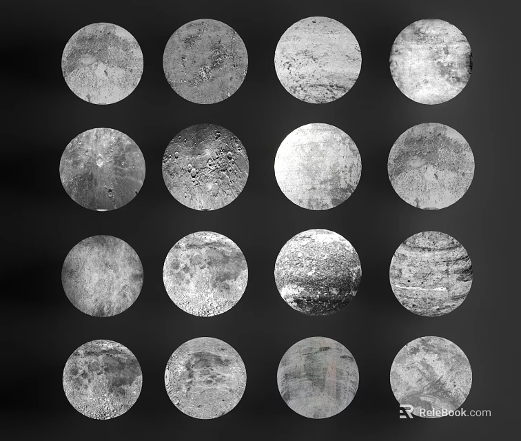 Round Textured Decorative Lights Arranged in Multiple Array Against Black Background 3d model 