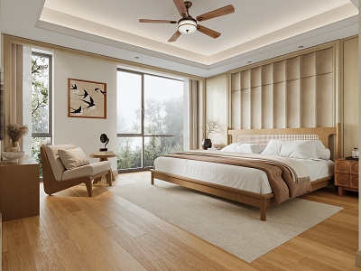 Japanese Style Bedroom Log Style Bedroom 3d model