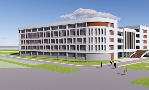 Modern School 3d model