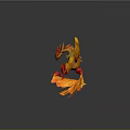 Mythical Phoenix Game Character With Flaming Wings And Fiery Tail