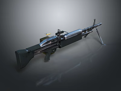 Modern Tactical Military Rifle Weapon With Magazine Barrel And Scope Design 3d model