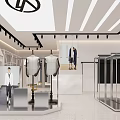 Modern Clothing Store Interior With Glass Front Mannequins And Clothing Displays