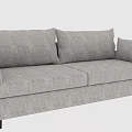 Gray Three Seater Sofa Featuring Comfortable Fabric Cushions Modern Design And Sturdy Frame 3d model