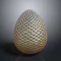 Fantasy Character Guardian of Mythical Dragon Egg with Intricate Scaled Texture