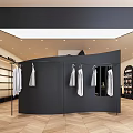 Modern Clothing Store Interior With Underwear Display Shelves Counter Laptop Poster And Arched Doorway