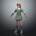 3D Model Elf Character In Green Outfit With Brown Belt Long Gloves And Boots