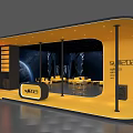Suzuki 2023 Exhibition Booth With Yellow Design Tables Chairs And Starry Background