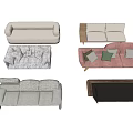 Modern Sofa Set Collection With Multiple Styles Various Colors And Soft Cushions 3d model