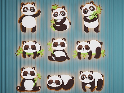 Cartoon Animal Wall Sticker Panda model